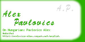 alex pavlovics business card